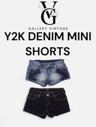 Y2K denim mini shorts