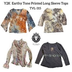 Y2K Earthy Tone Long Sleeves Tops (TVL-315)