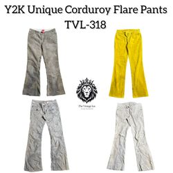 Y2K Unique Corduroy Flare Pants (TVL-318)