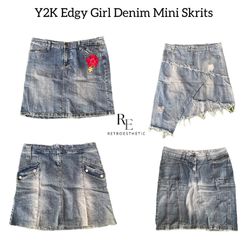 Gonne Mini in Jeans Edgy Girl Y2K RE-2769