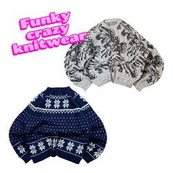 ethnic crazy pattern knitwear