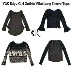 Y2K Edgy Girl Gothic Vibe Long Sleeve Tops RW-1570