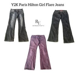 Y2K Paris Hilton Girl Denim Flare Jeans RE-2775