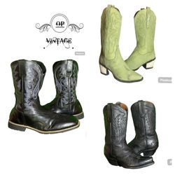 Op vintage 165 Bottes de cowboy brodées