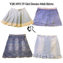 Y2K NYC IT Girl Denim Midi Skirts RW-1574