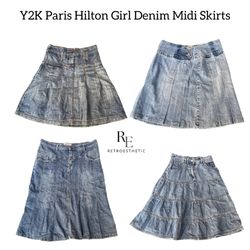 Gonne midi in denim Y2K Paris Hilton Girl RE-2781