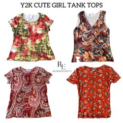 Y2K Cutesy Vibe Printed Tank Tops RE-2790
