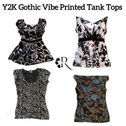 Y2K Gothic Vibe Printed Tank Tops RW-1583