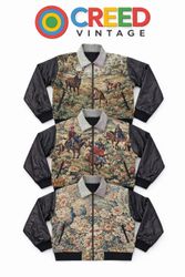 CR1336  Upcycled Tapestry Bomber Jacket