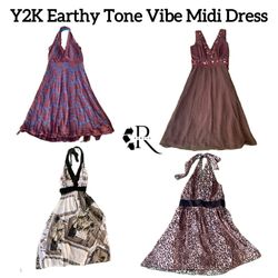 Vestido Midi Y2K em Tom Terroso RW-1584