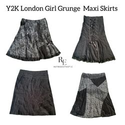 Y2k London Girl Grunge Maxi Skirts RE 2798
