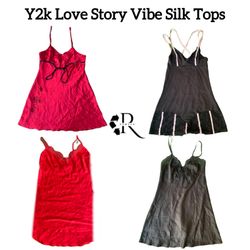 Y2K Love Story Vibe Silk Tops RW-1586