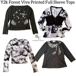 Y2K Forest Vibe Printed Full Sleeve Top RE-2801