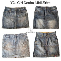 Y2k Girl Denim Midi Skirts RE 2805
