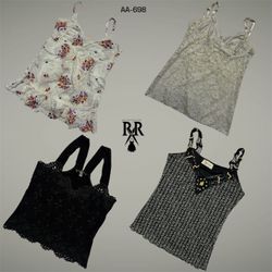 Y2K White and Black Mix Cami Tops (AA-698)