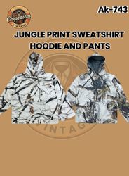 Jungle print Sweatshirt and Hoodie Ak-743