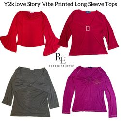 Y2 K Love Story Vibe Langarmshirts RE-2809