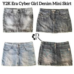 Y2K Girl Era cyber Denim Mini Skirts Rw-1599