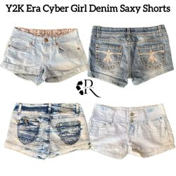 Y2K Girl Era Cyber Denim Sexy Short Rw-1600
