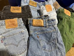 Branded denim shorts