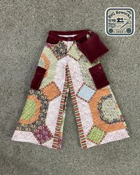 Upcycled Patchwork Quilted Trousers with pouch