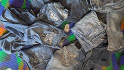 Y2K bestickte Bootcut-Jeans