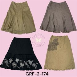 Women’s Cotton A-Line Skirt – High Waist, Summer C..