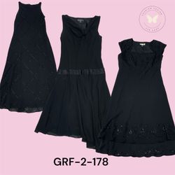•	“Black Polyester Dress with A-Line Silhouette – ..
