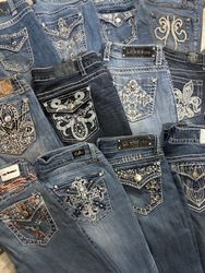 Y2K DAMENJEANS NUR BOOTCUT stein, arbeit, besticku..