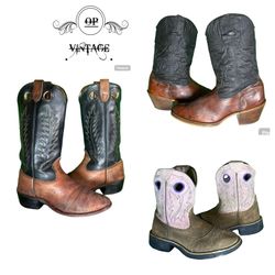 Op vintage 169 Bottes de Cowboy Marquées