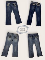 Jean évasé brodé Y2K Chick Crush