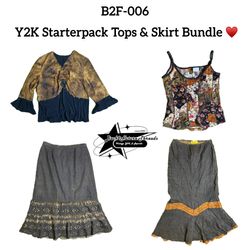 Y2K Starterpack Tops & Skirt Bundle ♥️ (B2F-006)