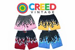 CR6777 Upcycled Mix Brand Flame Shorts