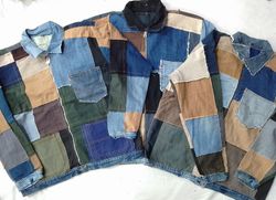 CR6789 Upcycled Patchwork Jackets