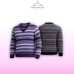 Vintage Printed Sweater