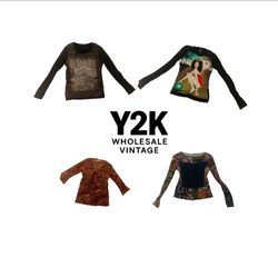 Y2K European Mesh Long sleeve Tops with custo (YWV..