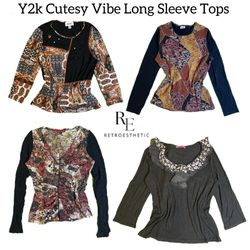 Y2k Cutesy Vibe Long Sleeve Tops RE-2812