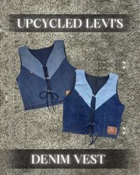 Upcycled Levi's Denim Patched Vest
