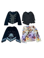 Y2K Long Sleeve Ruffles Mesh Tops