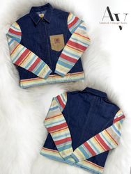 Carhartt upcycle button down denim shirts