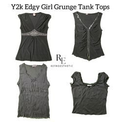 Y2K Edgy Girl Grunge Tank Tops RE-2813