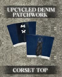 Upcycled Denim Patchwork Corset Top