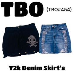 Y2k denim skirt   #454