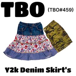 Y2k denim skirt   #459