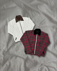 Vestes Harrington à carreaux recyclées