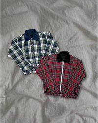 Upcycled Plaid Harrington Jackets