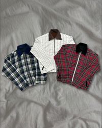 Upcycled Plaid Harrington Jackets