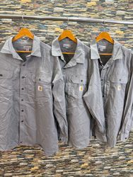 AVG-0258 Carhartt Men Shirts Silver/Grey Color