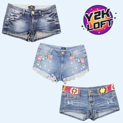 Y2K Paris Hilton Era Denim Mini Shorts (FB-018)