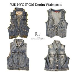 Y2k NYC IT GIRL DENIM WAISTCOATS RE-2819